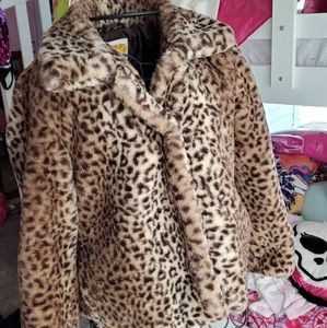 Girls soft Leopard print coat